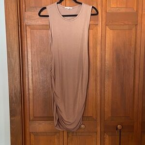 Chic Sleeveless Brown Midi Dress